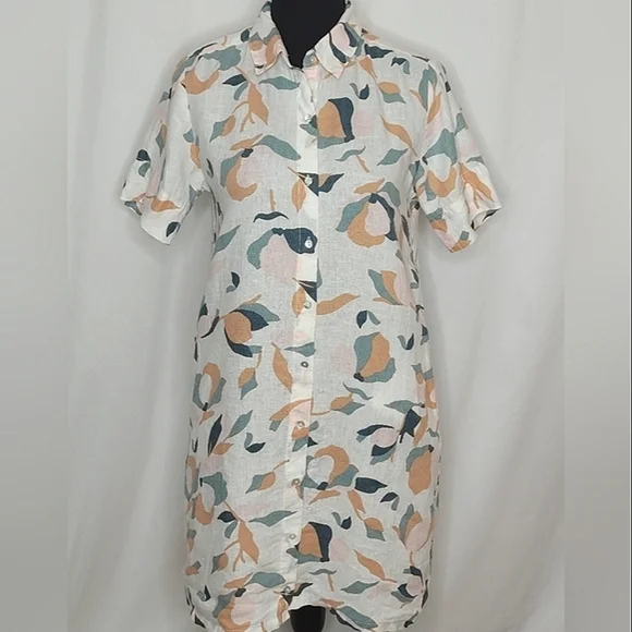 Rachel Zoe Linen Floral Shirt Dress - Size XS - Picture 4 of 12